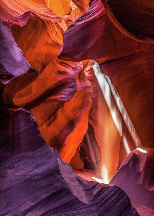 Antelope Canyon Greeting Card featuring the photograph Antelope Canyon Lightshaft 3 by Lon Dittrick