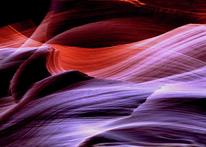 Southwest Landscapes Greeting Card featuring the photograph Antelope Canyon Waves by Joe Hoover