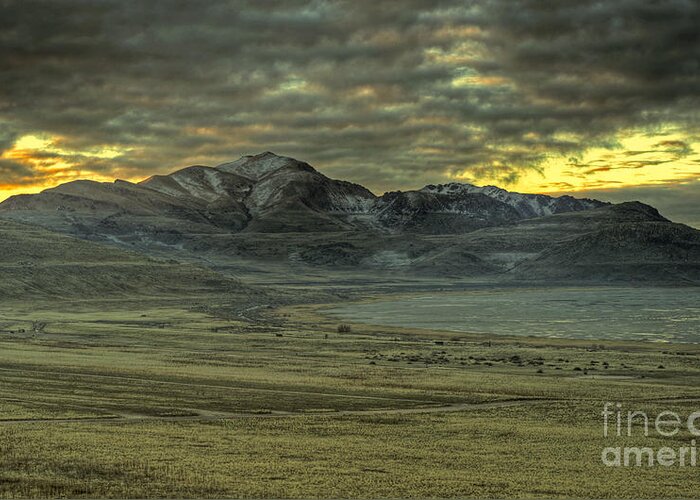 Hdr Images Greeting Card featuring the photograph Antelope Island Sunrise by Dennis Hammer
