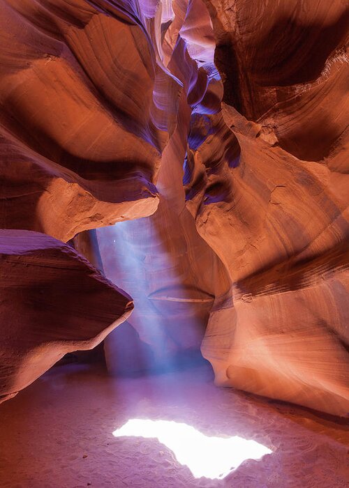Antelope Canyon Greeting Card featuring the photograph Antelope Lightshaft I by Lon Dittrick