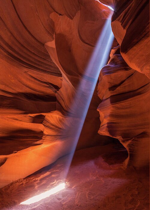 Antelope Canyon Greeting Card featuring the photograph Antelope Lightshaft II by Lon Dittrick