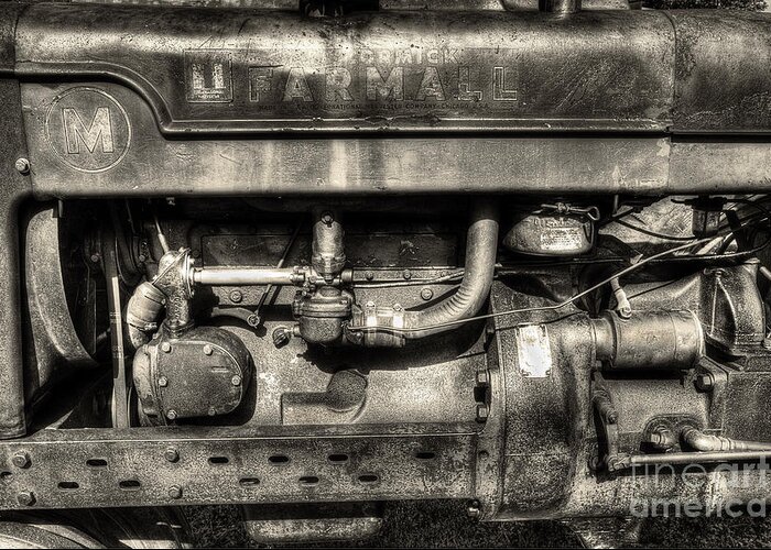 Tractor Engine Greeting Card featuring the photograph Antique Farmall Engine by Mike Eingle