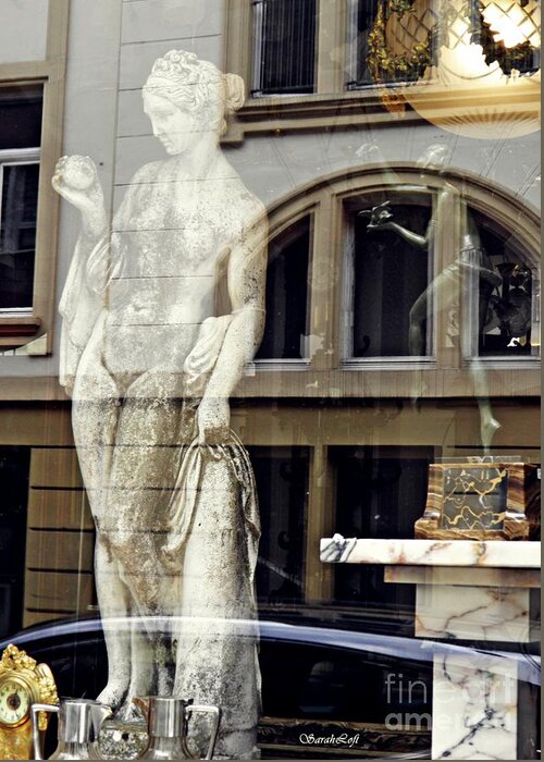Statue Greeting Card featuring the photograph Antiquities in Wiesbaden by Sarah Loft