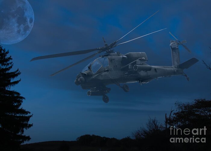 Apache Night Greeting Card featuring the digital art Apache Night by Randy Steele