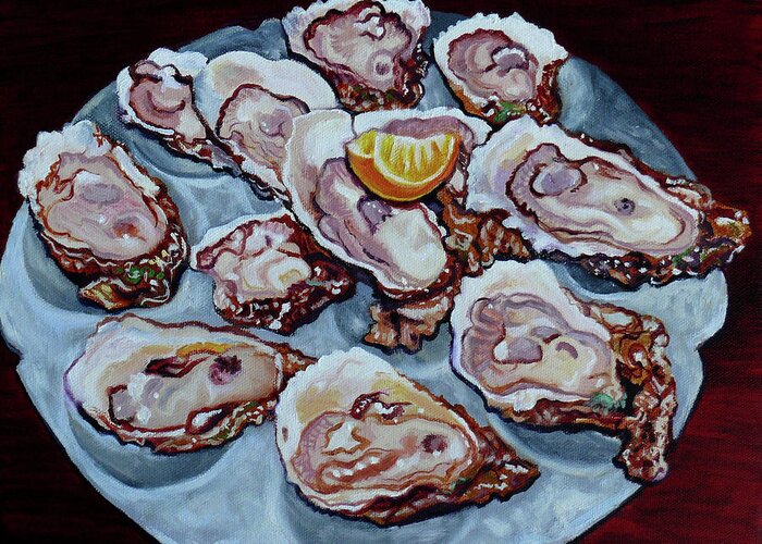 Apalachicola Fresh Greeting Card featuring the painting Apalachicola Fresh by Susan Duda