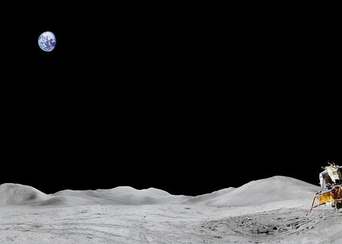 Apollo 15 Greeting Card featuring the photograph Apollo 15 Landing site Panorama by Andy Myatt