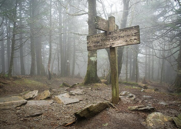 Appalachian Greeting Card featuring the photograph Appalachian Trail Sign by Mary Lee Dereske