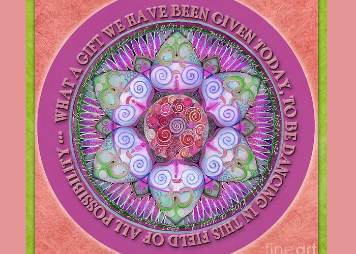 Mandala Greeting Card featuring the painting Appreciation Mandala Prayer by Jo Thomas Blaine