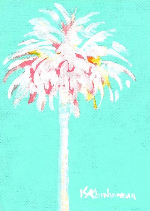 Aqua Marine Palm Greeting Card featuring the painting Aqua Marine Palm by Kristen Abrahamson
