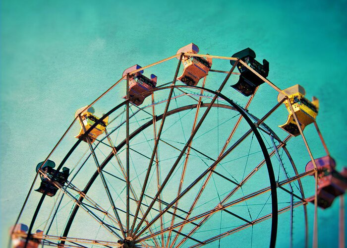 Ferris Wheel Greeting Card featuring the photograph Aquamarine Dream - Ferris Wheel Art by Melanie Alexandra Price