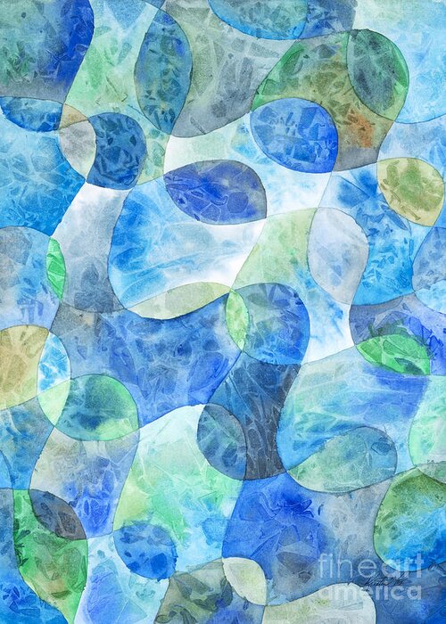 Artoffoxvox Greeting Card featuring the painting Aquatic Watercolor by Kristen Fox