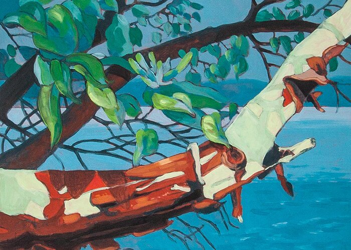 Original Painting Greeting Card featuring the painting Arbutus 2016 by Rob Owen