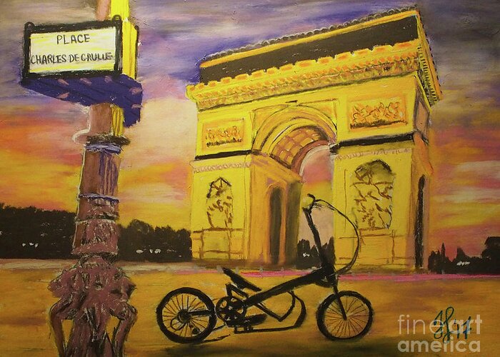 #elliptigo #elliptigoarc Greeting Card featuring the painting Arc de Triomphe by Francois Lamothe