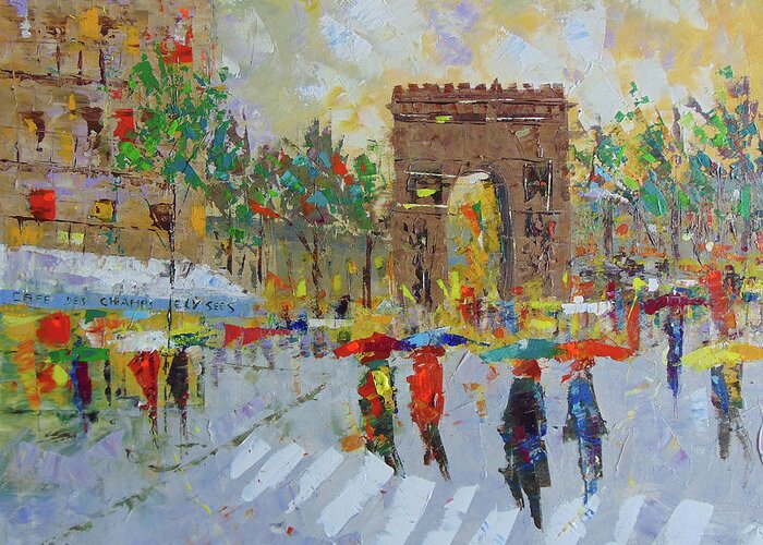 Frederic Payet. Greeting Card featuring the painting Arc de Triomphe by Frederic Payet