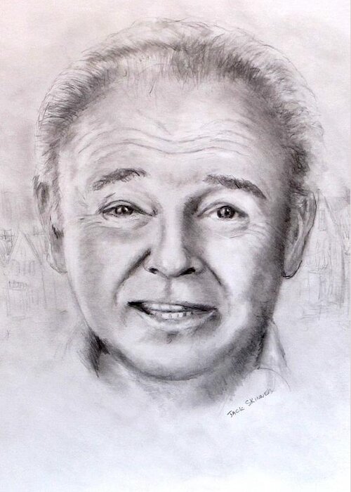 Archie Bunker Greeting Card featuring the drawing Archie by Jack Skinner