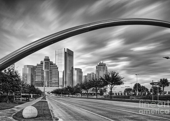 Uptown Houston Greeting Card featuring the photograph Architectural Photograph of Post Oak Boulevard at Uptown Houston - Texas by Silvio Ligutti