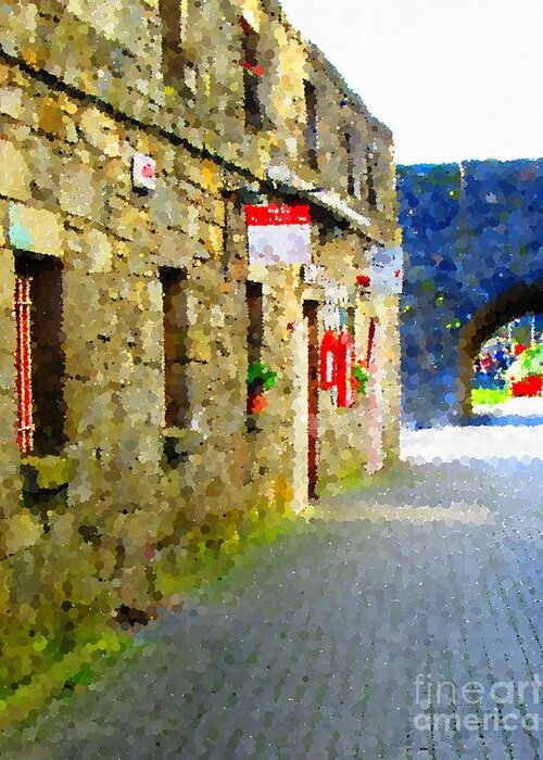 Galway Greeting Card featuring the painting artwork of Ard bia spanish arch galway by Mary Cahalan Lee - aka PIXI