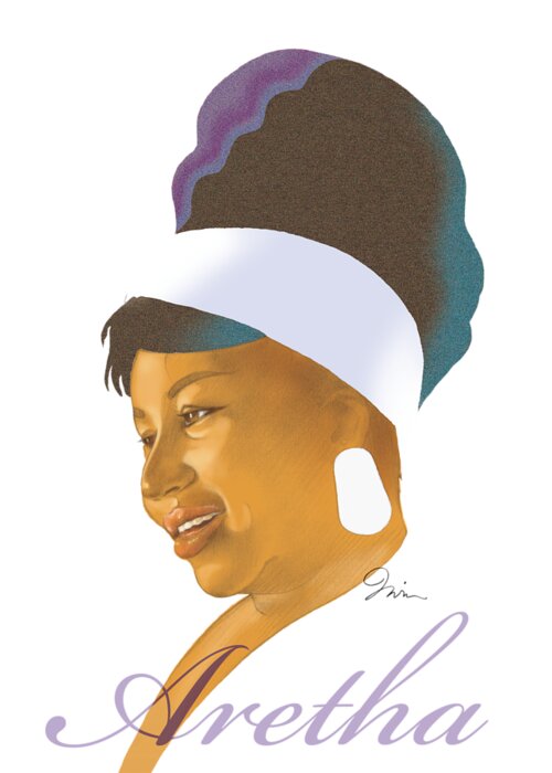 Aretha Franklin Greeting Card featuring the mixed media Aretha by Trevor Irvin