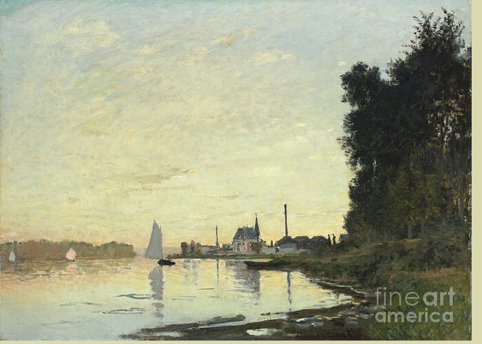 Argenteuil Greeting Card featuring the painting Argenteuil in Late Afternoon by Claude Monet