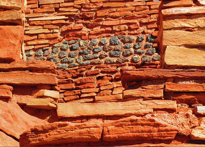 Arizona Greeting Card featuring the photograph Arizona Indian Ruins Rock Brick Texture by Ilia -