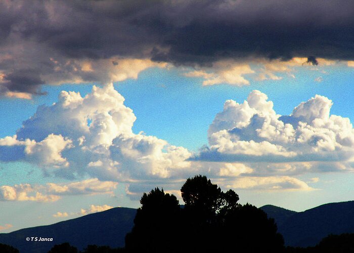 Arizona Summer Clouds Greeting Card featuring the digital art Arizona Summer Clouds by Tom Janca