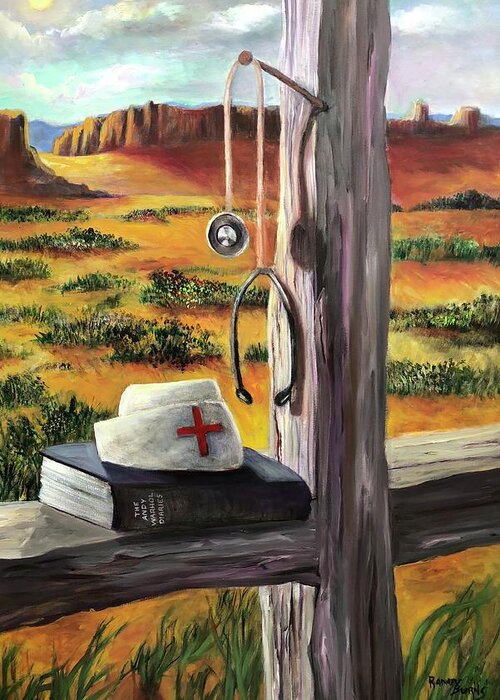 Arizona Greeting Card featuring the painting Arizona The Nurse and Hope by Rand Burns