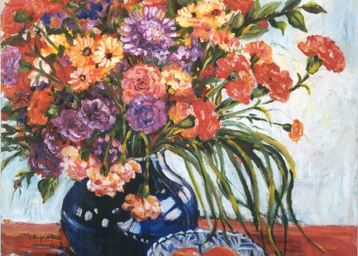 Ingrid Dohm Greeting Card featuring the painting Arrangement II by Ingrid Dohm