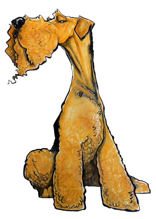 Airedale Greeting Card featuring the drawing Arrogant Airedale by John LaFree