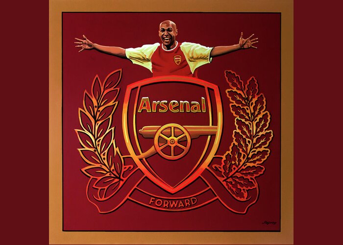Arsenal Greeting Card featuring the painting Arsenal London Painting by Paul Meijering