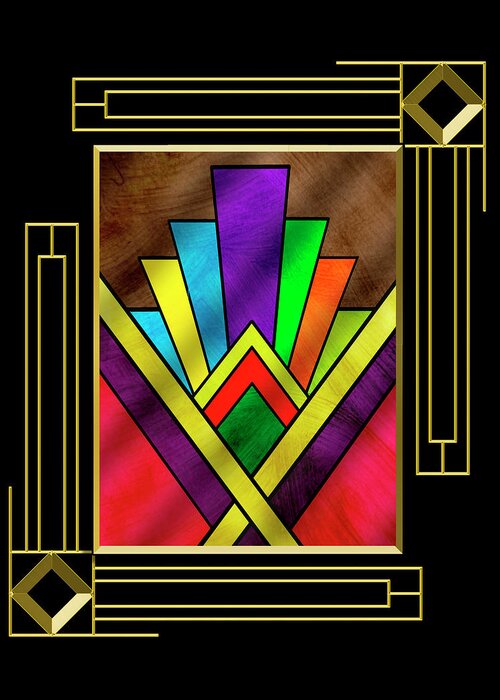 Staley Greeting Card featuring the digital art Art Deco 7 B - Frame 5 by Chuck Staley