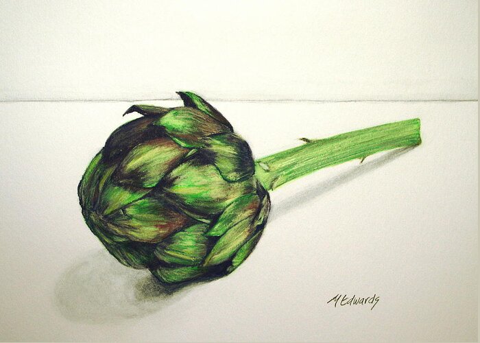 Artichoke Greeting Card featuring the painting Artichoke by Marna Edwards Flavell