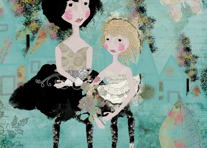 Art Greeting Card featuring the photograph Artsy Girls by Diana Boyd