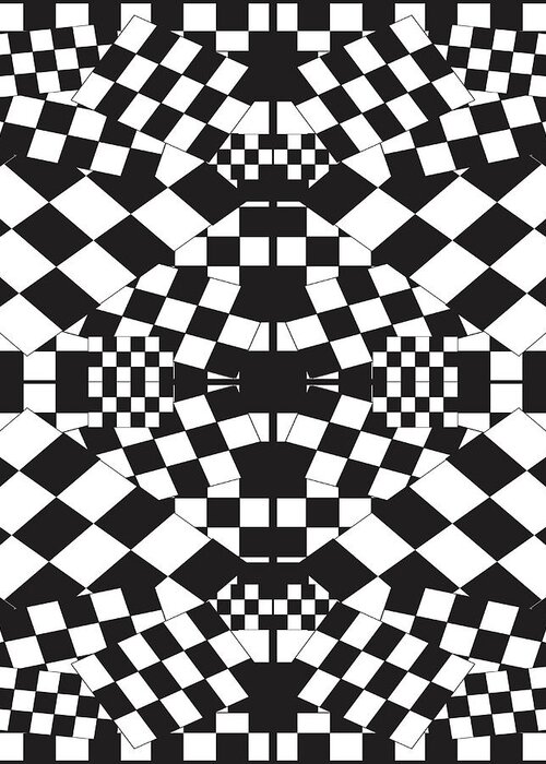 Urban Greeting Card featuring the digital art 020 Checkerboard Madness by Cheryl Turner