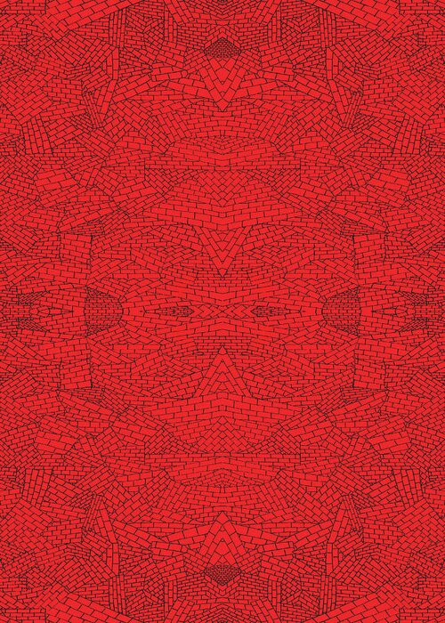 Urban Greeting Card featuring the digital art 048 Brick On Red Reverse by Cheryl Turner