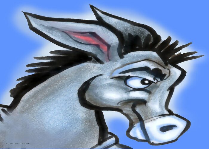 Donkey Greeting Card featuring the digital art Donkey by Kevin Middleton
