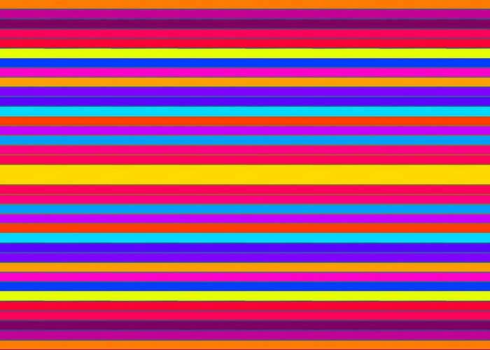 Rainbow Greeting Card featuring the digital art Colorful Stripes 2 by Johari Smith