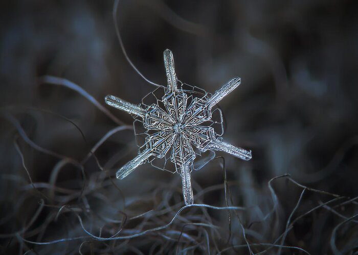 Snowflake Greeting Card featuring the photograph Steering wheel, panoramic version by Alexey Kljatov