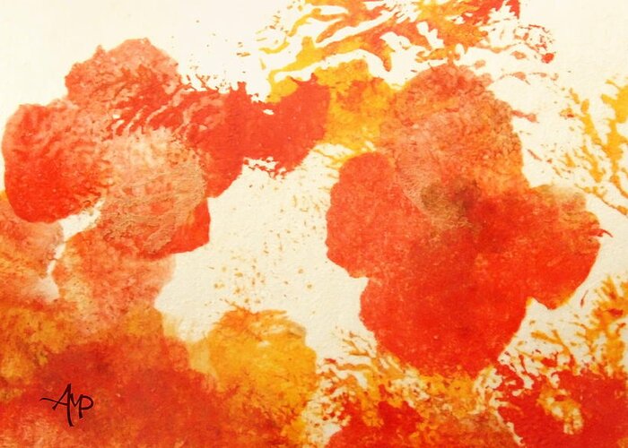 Poppies Greeting Card featuring the painting Abstract Poppies by Angeles M Pomata