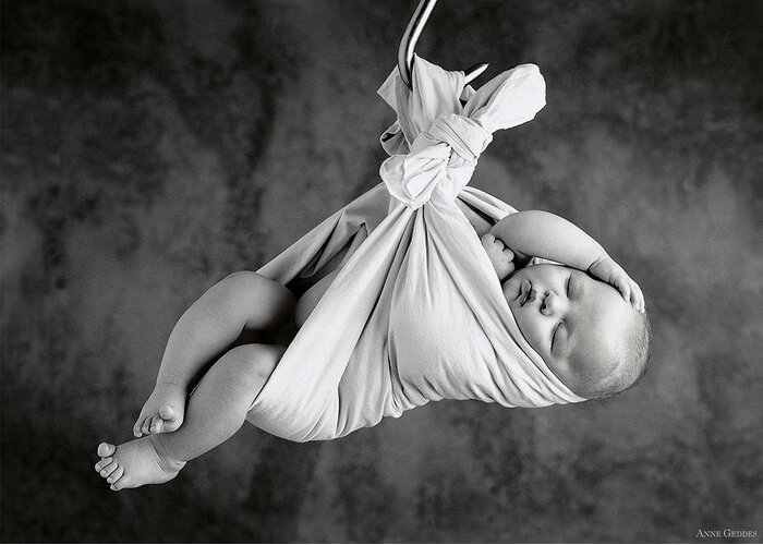 Black And White Greeting Card featuring the photograph Joshua by Anne Geddes