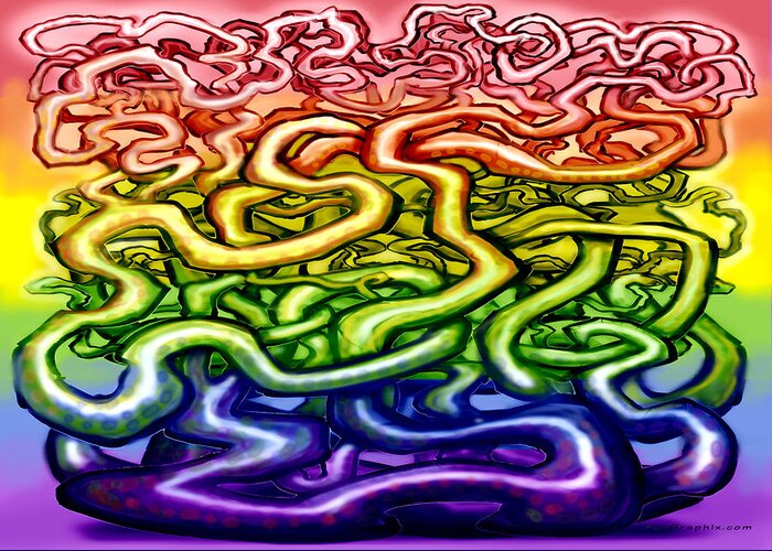 Vine Greeting Card featuring the digital art Twisted Vines We Call Life LGBTQ by Kevin Middleton