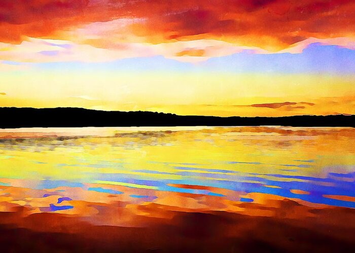 Water Greeting Card featuring the mixed media As Above So Below - Digital paint by Tatiana Travelways