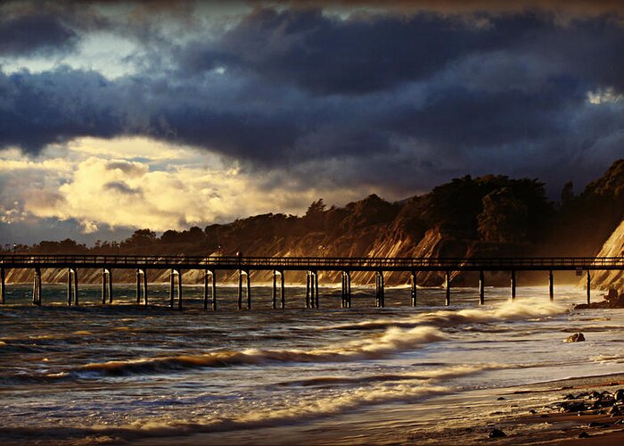 Santa Barbara Greeting Card featuring the photograph As the Storm Rolls On by Bill Keiran