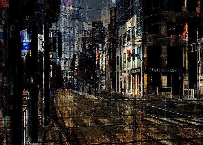 Toronto Greeting Card featuring the digital art As the Sun Goes Down by Nicky Jameson