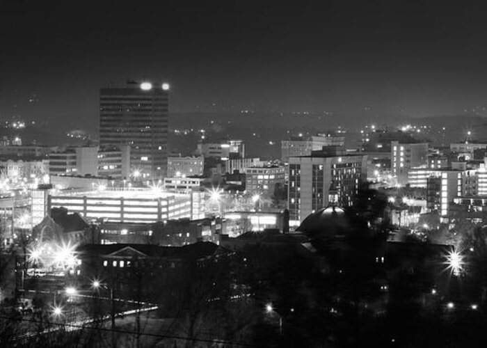 Asheville Greeting Card featuring the photograph Asheville North Carolina Skyline by Gray Artus