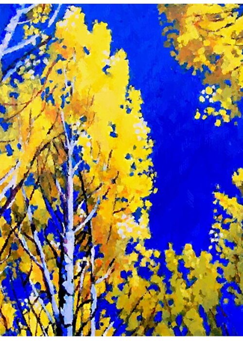 Aspen Greeting Card featuring the painting Aspen by Lelia DeMello