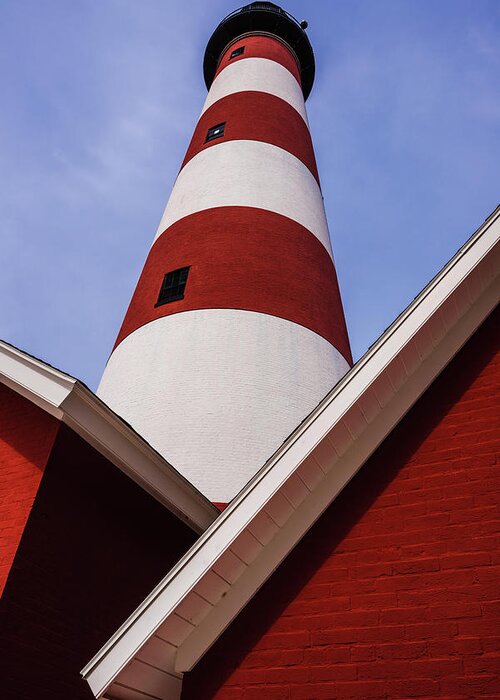 Structure Greeting Card featuring the photograph Assateague Lighthouse Angles by Steven Ainsworth