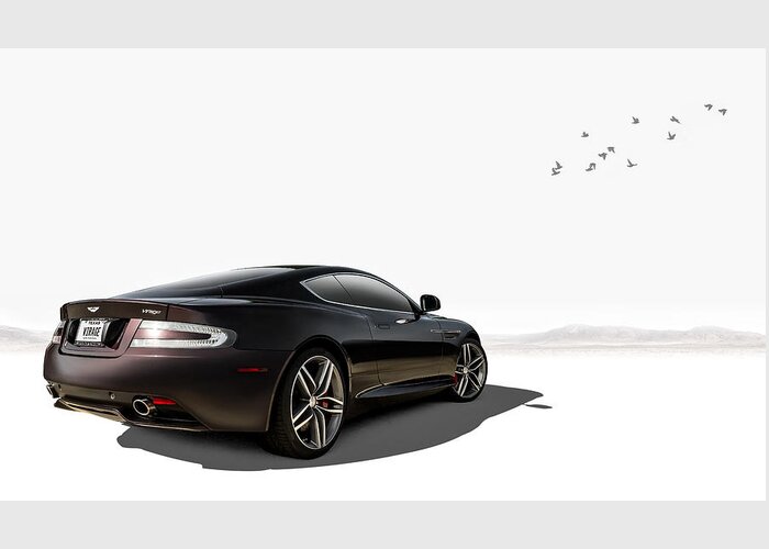 Aston Martin Greeting Card featuring the digital art Aston Martin Virage by Douglas Pittman