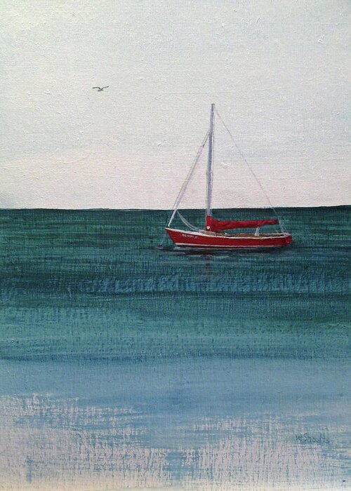Sailboat Greeting Card featuring the painting At Rest by Wendy Shoults