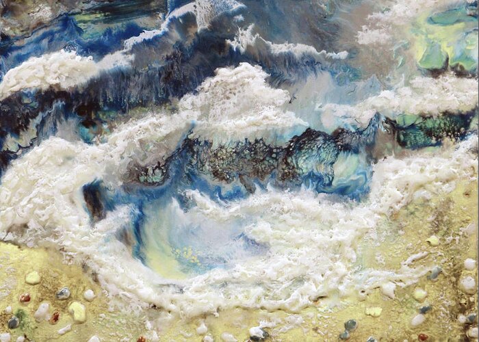 Encaustic Greeting Card featuring the painting At Water's Edge II by Laurie Tietjen