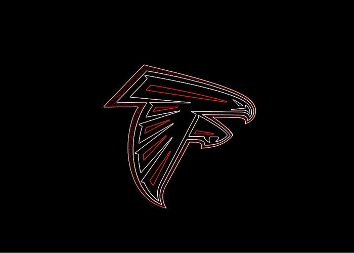 Atlanta Falcons Football Team Logo Neon Art Greeting Card